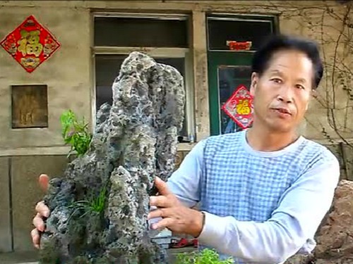 The method of making cement rockery bonsai